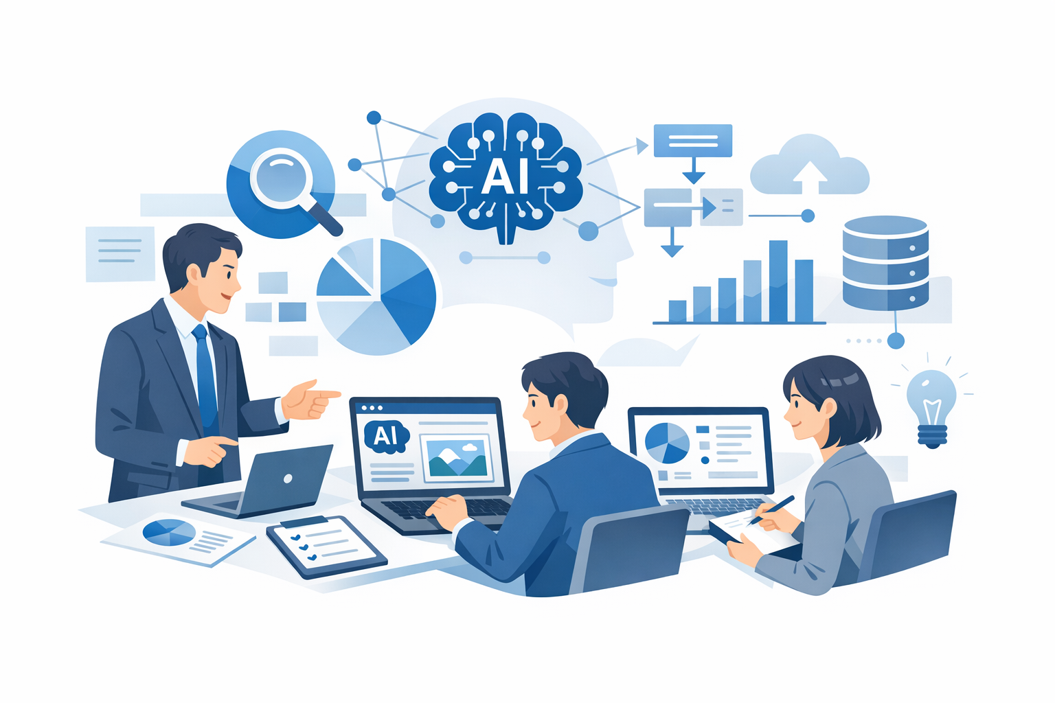 中小企業が生成AIを実務活用する方法——管理職の意思決定と情報収集を強化するAIツール解説のメインビジュアル