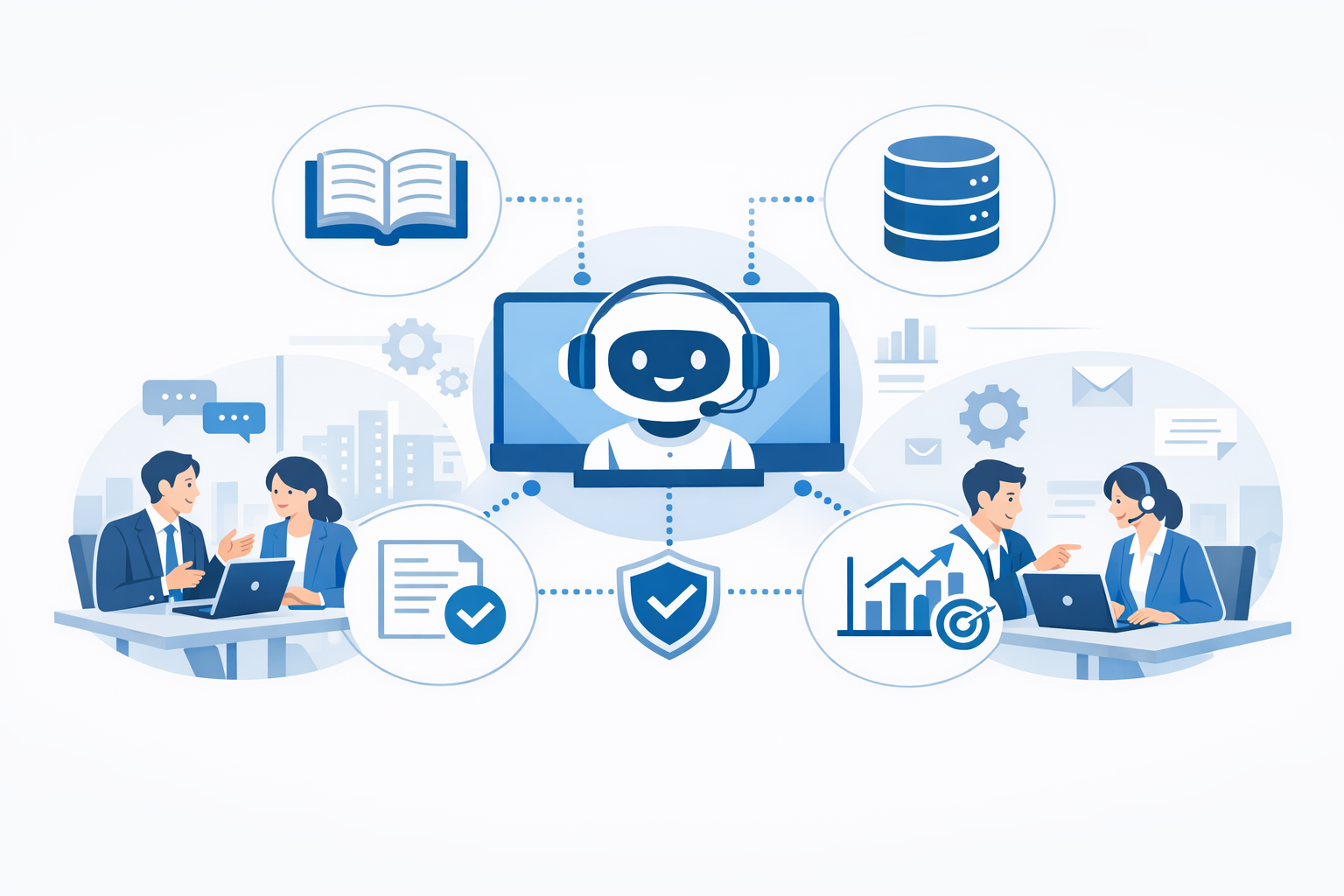 生成AI導入で変わるAI活用のFAQ業務：比較・導入手順・判断基準・営業現場での実践のメインビジュアル