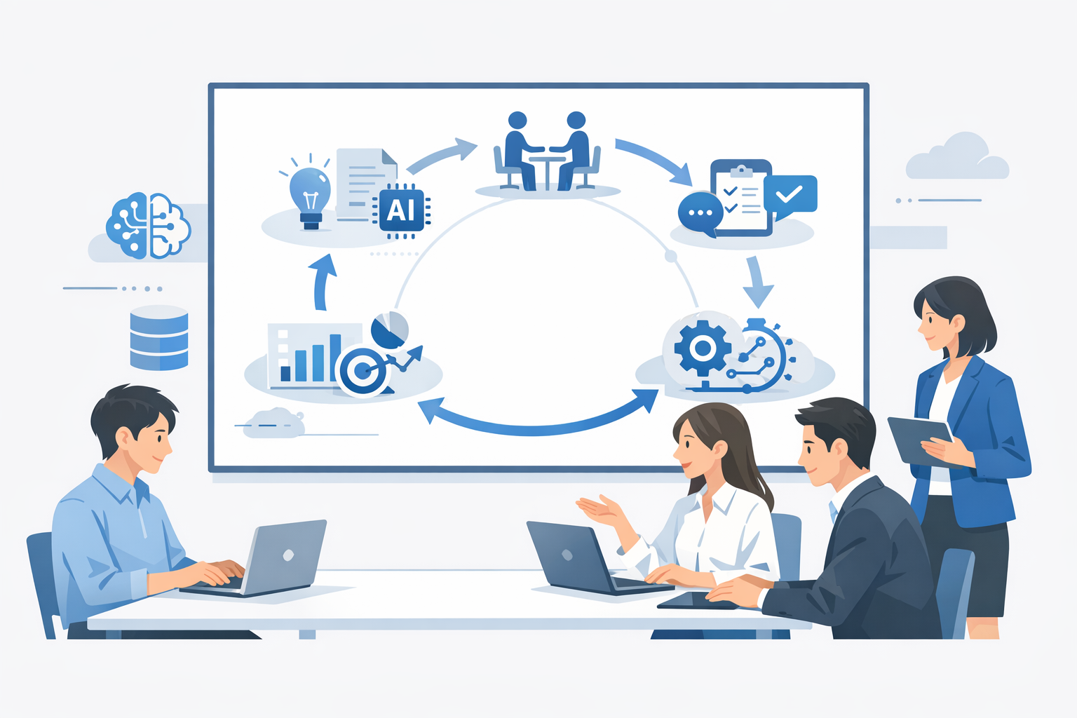 初心者でもできる人材育成×生成AI：ユースケース比較と30日導入ガイドのメインビジュアル