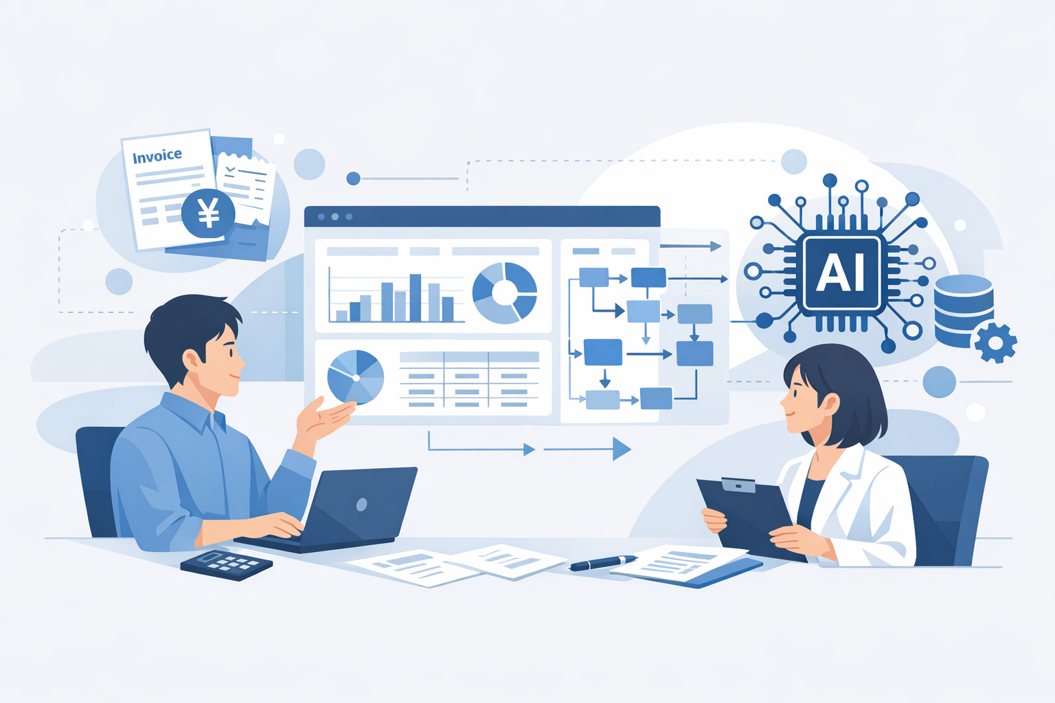 バックオフィスにAIを導入するメリットと実装手順：IT担当者が最短で成果を出す実務ガイドのメインビジュアル