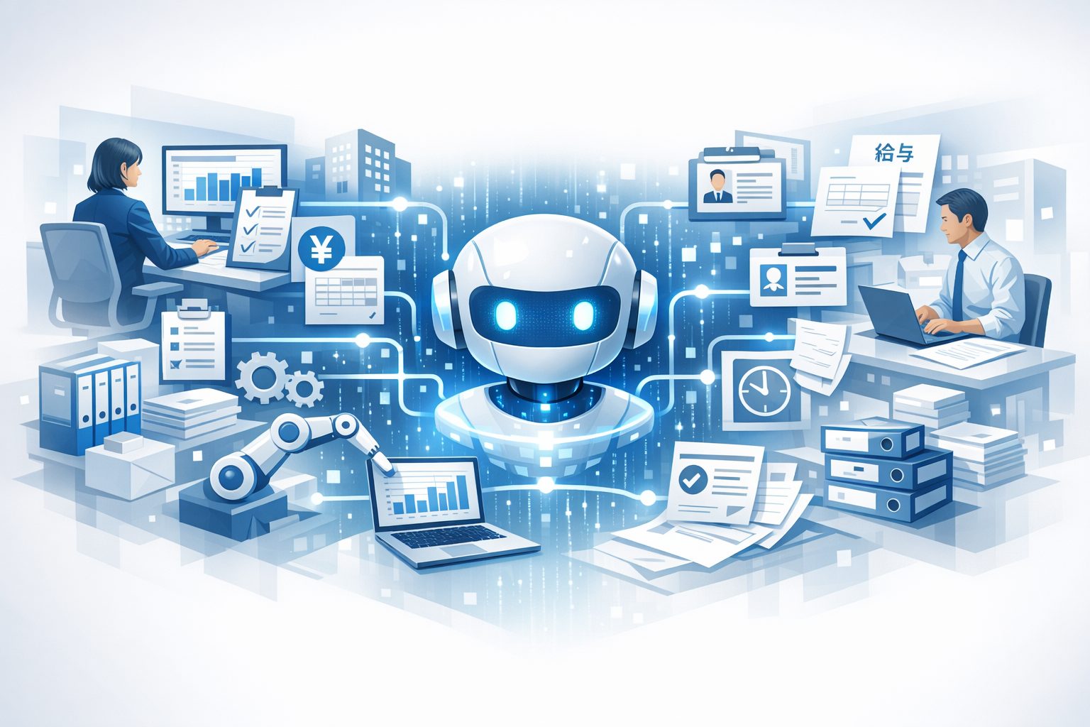 バックオフィスで使える生成AIの実践事例と導入手順・比較検討のポイントのアイキャッチ画像