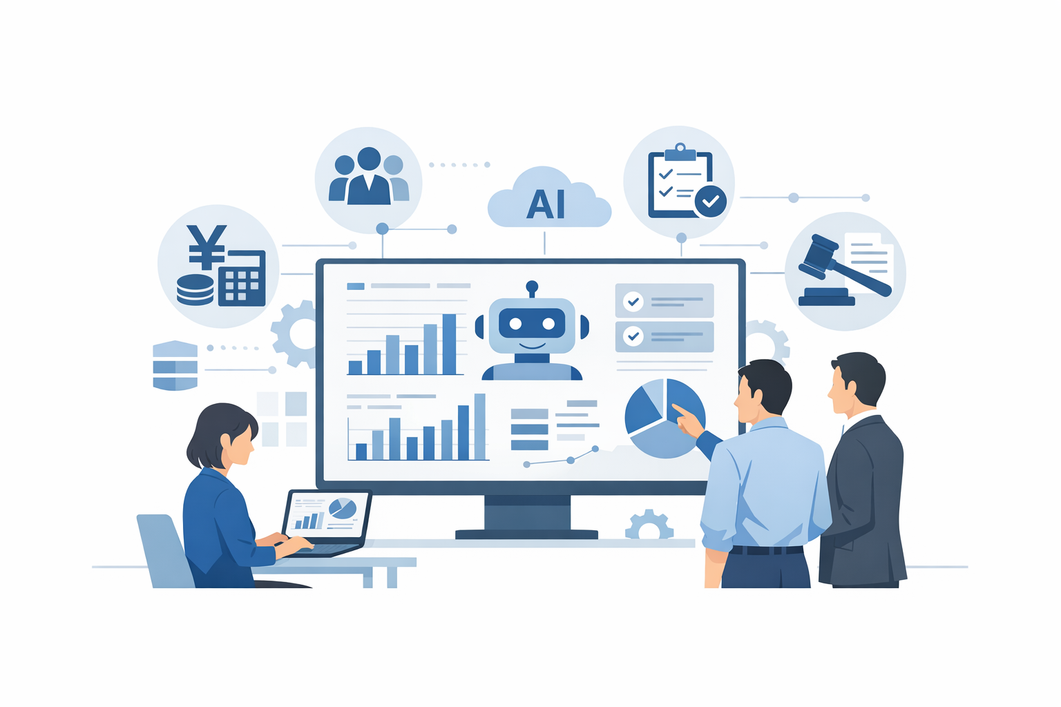 バックオフィスで使える生成AIの実践事例と導入手順・比較検討のポイントのメインビジュアル