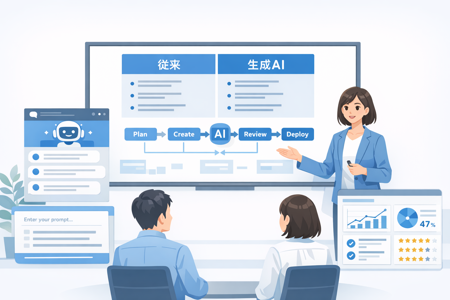 生成AI導入で変わるAIツール解説の仕事—役割再定義と実装手順、評価基準までのメインビジュアル
