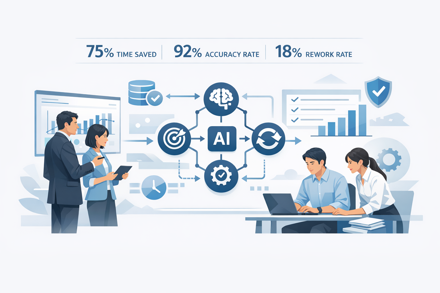 作業効率とAIの失敗事例と対策：現場で使える導入手順・選定基準・ガバナンスのメインビジュアル