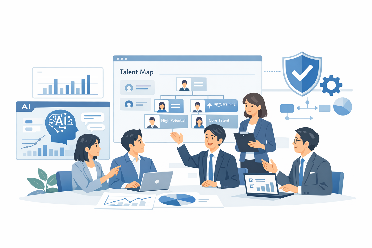 AI時代の人事の新しい働き方：実務で使える導入ステップと判断基準のメインビジュアル