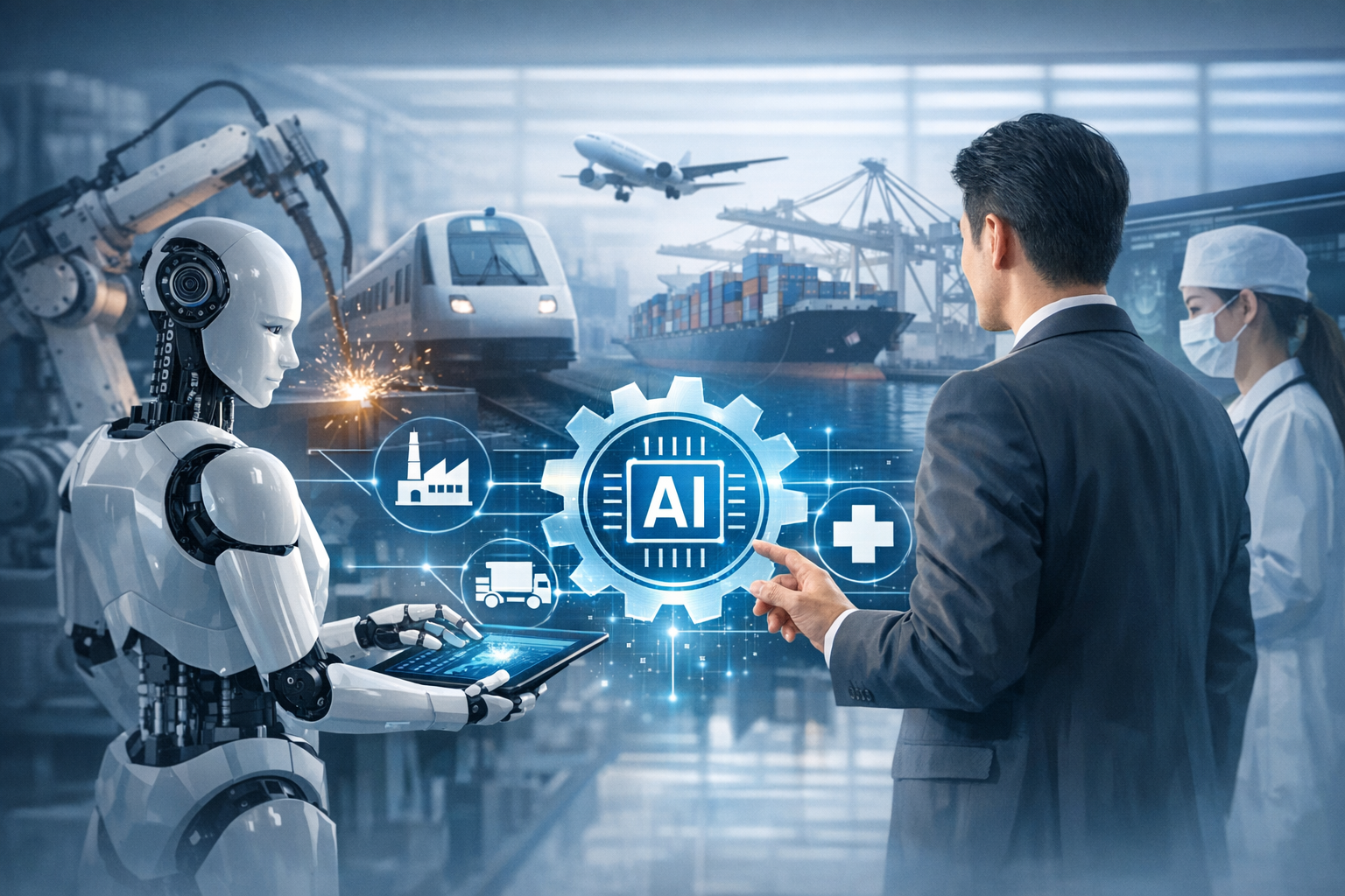 産業別の生産性を上げるAIツール活用ガイド：主要ユースケースと導入手順のアイキャッチ画像