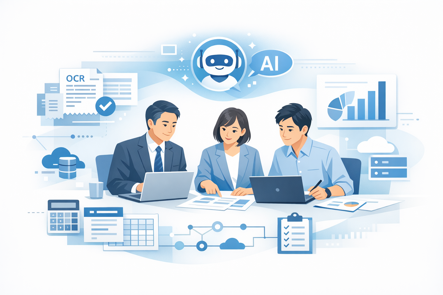 中小企業が会計で生成AIを使う方法：90日で成果を出す導入手順と実務テンプレートのメインビジュアル