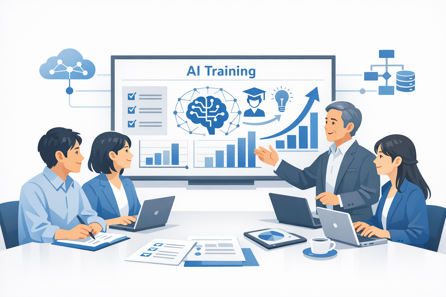 中小企業が人材育成で生成AIを使う方法──90日で定着させる実装ガイドのメインビジュアル