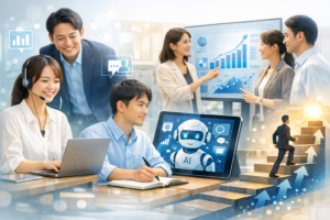 人材育成で使える生成AIの実践事例：営業の最新トレンド把握から学習設計、評価までのアイキャッチ画像